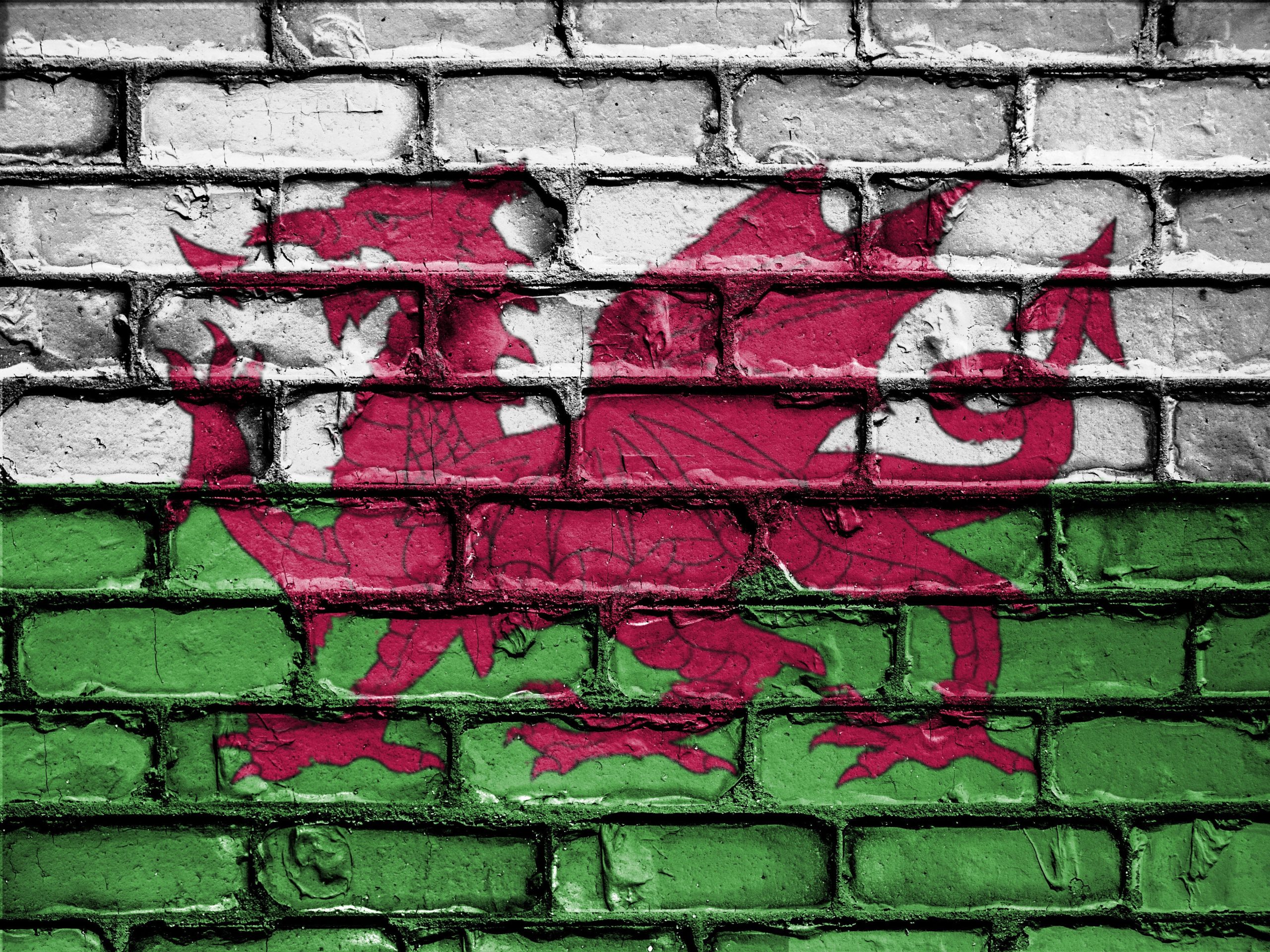 Flag over the South Wales Valleys